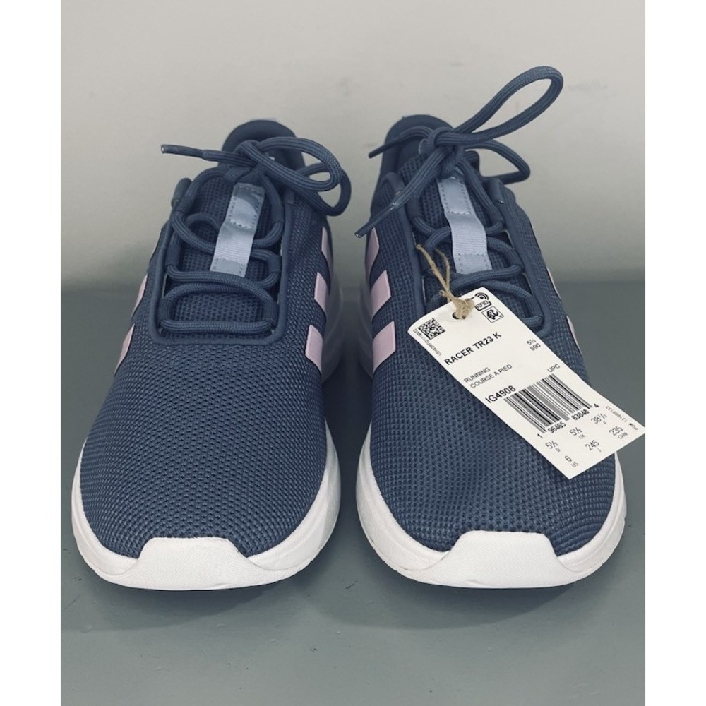 Adidas Running Shoes Racer TR23 K Size 6 Women's IG4908 Blue/Pink NEW‎ No Box - Picture 4 of 10